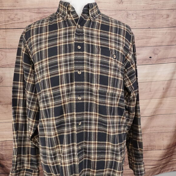 ROUNDTREE & YORKE PORTUGUESE FLANNEL BUTTON UP SHIRT MENS SZ L - Picture 3 of 6